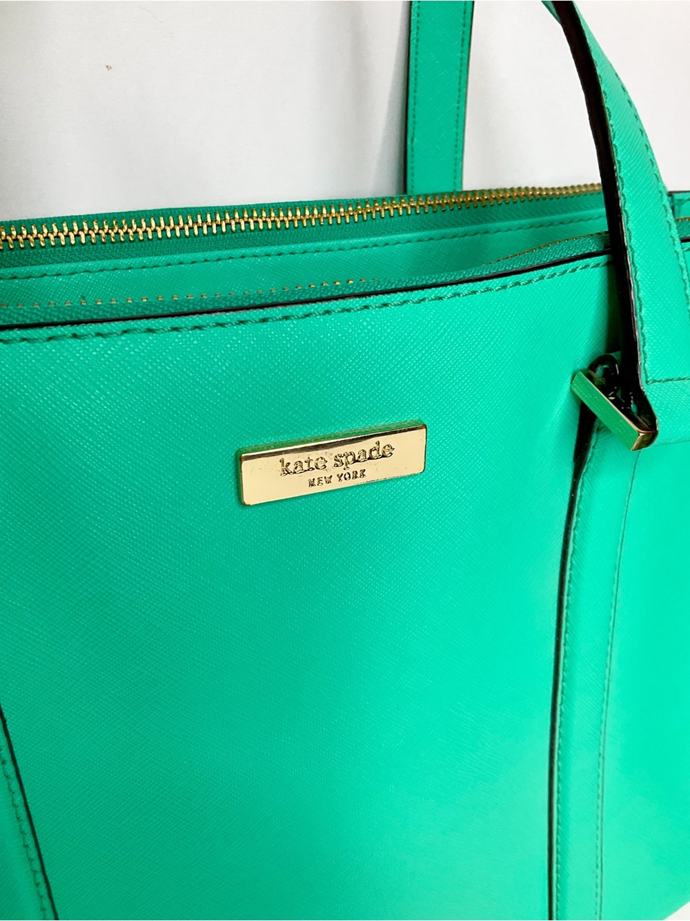 KATE SPADE Turquoise Tote Handbag - Structured Everyday Shoulder Bag - Picture 4 of 11